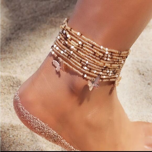 New butterfly beach set multiple uses as anklet, as braclet or necklace - Picture 7 of 10